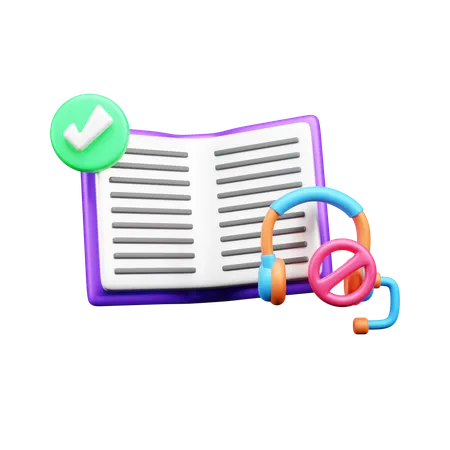 Sin audiolibro  3D Icon