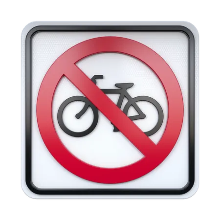 No Bicycle Sign  3D Icon