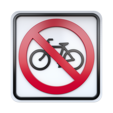 No Bicycle Sign  3D Icon