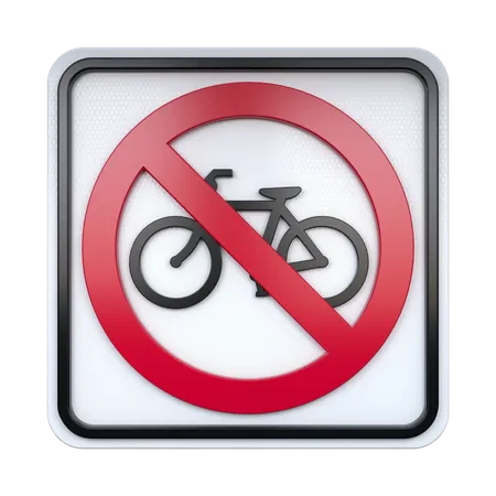 No Bicycle Sign 3D Icon