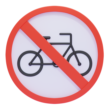 No Bicycles Allowed Sign  3D Icon