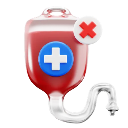 Empty Out Of Stock Blood Transfusion Bag Medical Hospital 3 D Icon Illustration Render Design 3D Icon