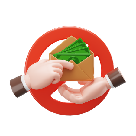 No bribe  3D Icon