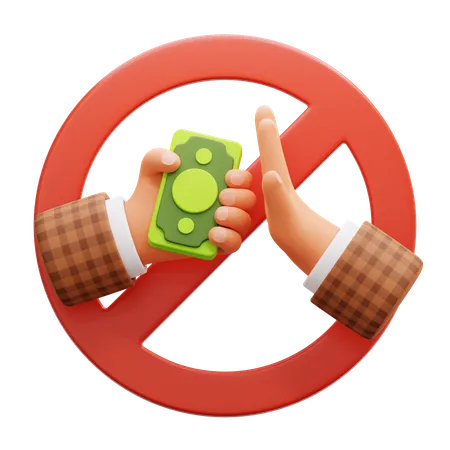 No bribe  3D Icon