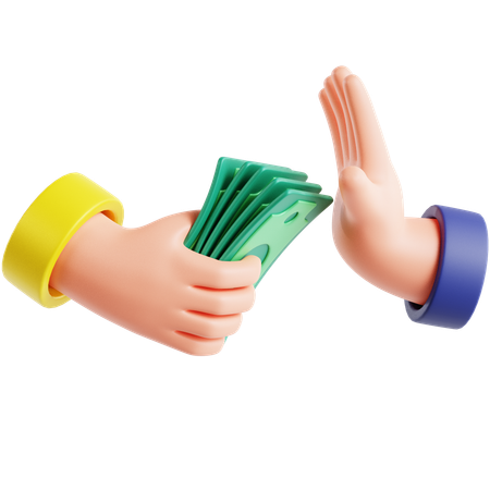 No Bribe  3D Icon
