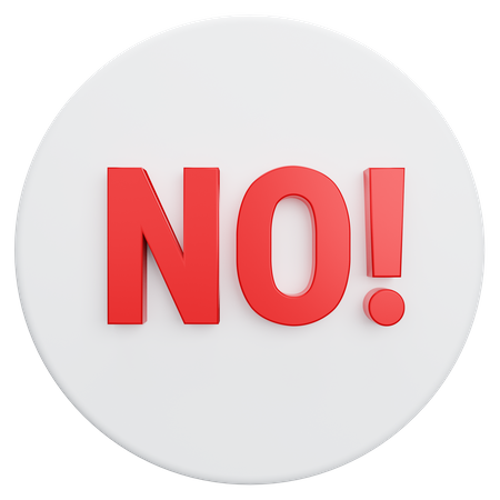 No Button  3D Illustration