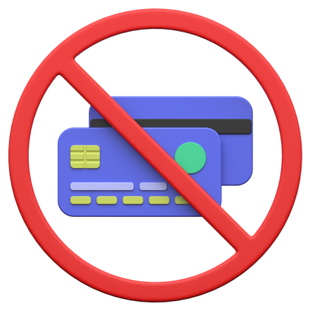 No Card Payment  3D Icon