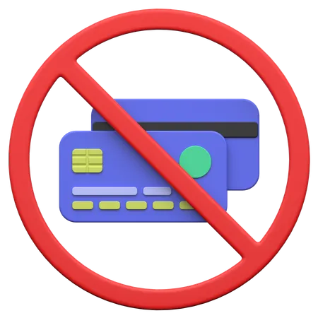 No Card Payment  3D Icon