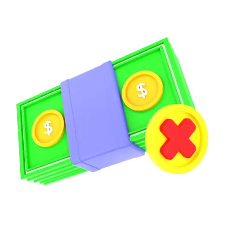 No cash accepted  3D Icon