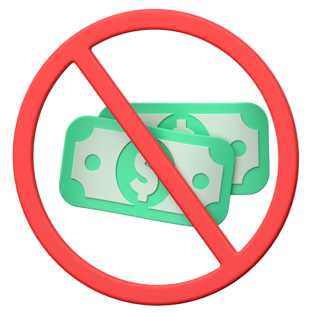 No Cash Payment  3D Icon