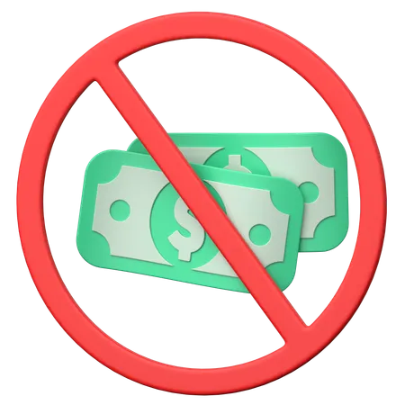 No Cash Payment  3D Icon