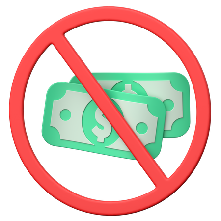 No Cash Payment  3D Icon