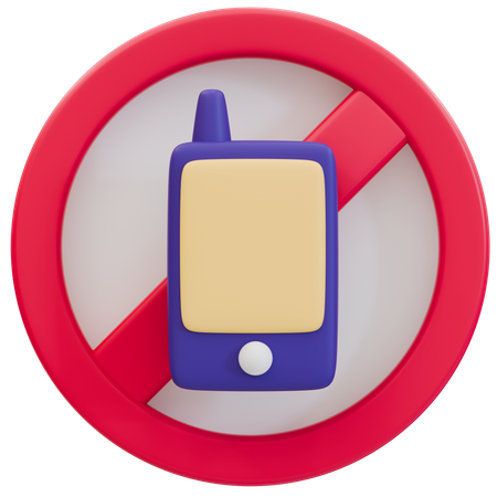 No Cellphone Usage Allowed Sign  3D Icon