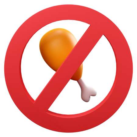 No Chicken  3D Icon