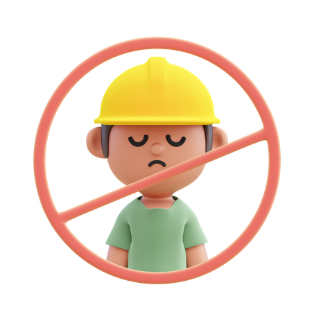 No Child Labour  3D Icon