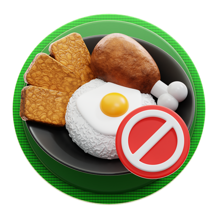 No comer  3D Icon