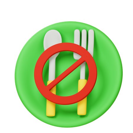 No comer  3D Icon