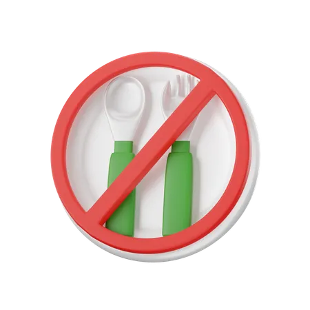 No comer  3D Icon