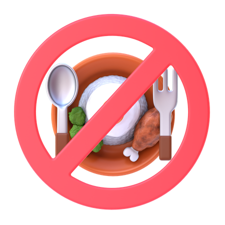 No comer  3D Icon