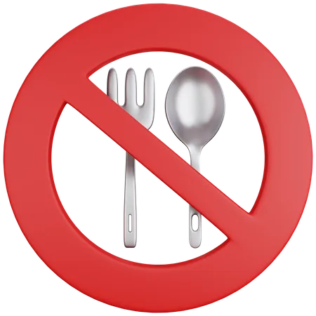 Prohibicion De Comer En 3 D Aislada 3D Icon