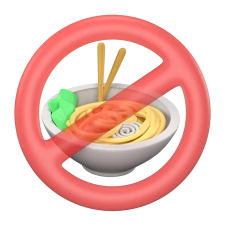 No comer  3D Icon