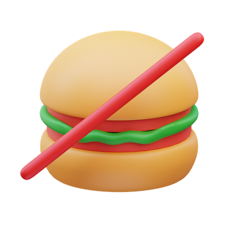 No comer  3D Icon