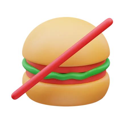 No comer  3D Icon