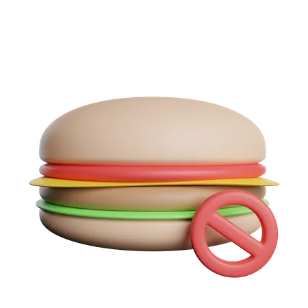 Nada de comida rápida  3D Icon