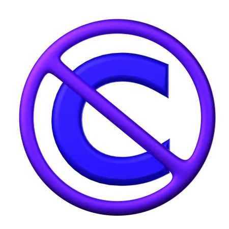 No Copyright  3D Icon