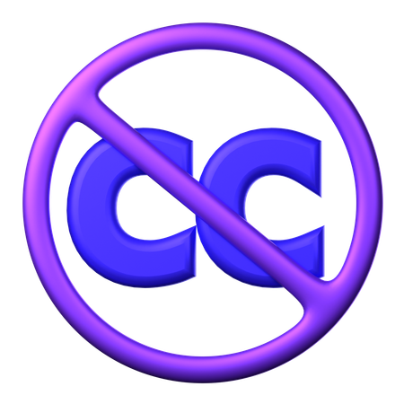 No Creative Commons  3D Icon