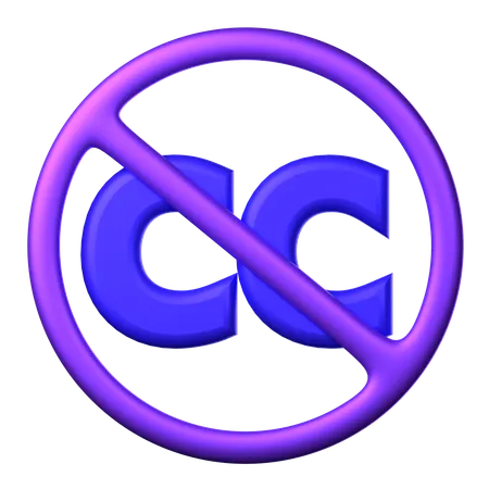 No Creative Commons  3D Icon