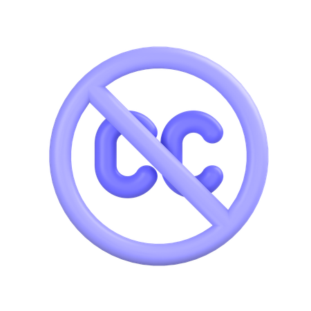 No Creative Commons  3D Icon