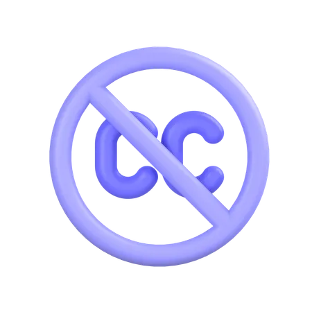 No Creative Commons  3D Icon