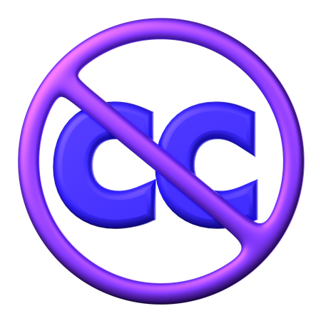 No Creative Commons  3D Icon