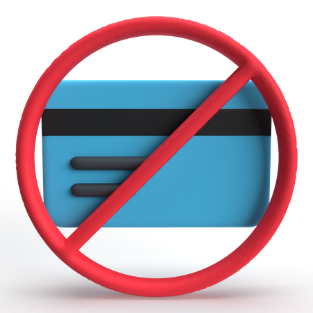 No Credit Card  3D-Symbol