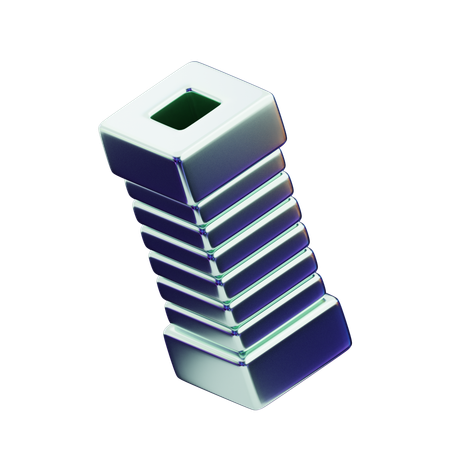 Nó de bolha abstrato cromático  3D Icon