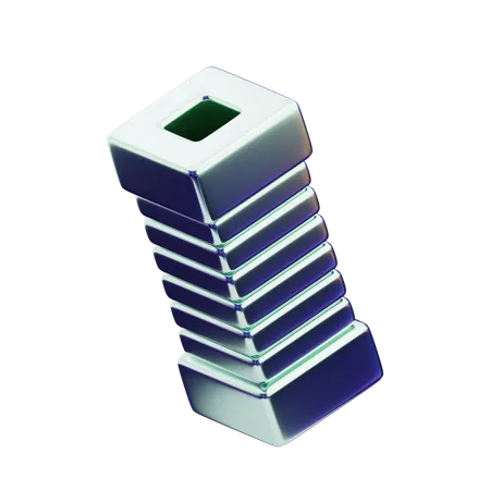 Nó de bolha abstrato cromático  3D Icon