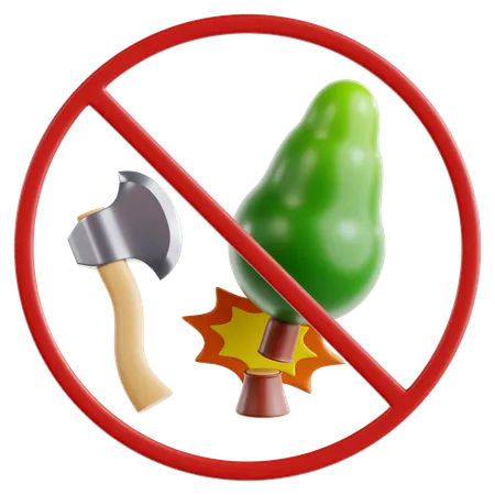 No Deforestation  3D Icon
