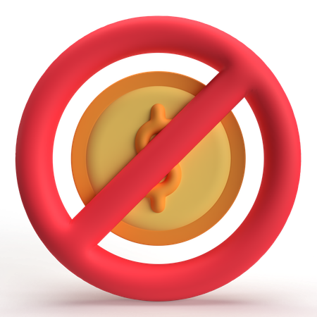 No Dollar  3D Icon