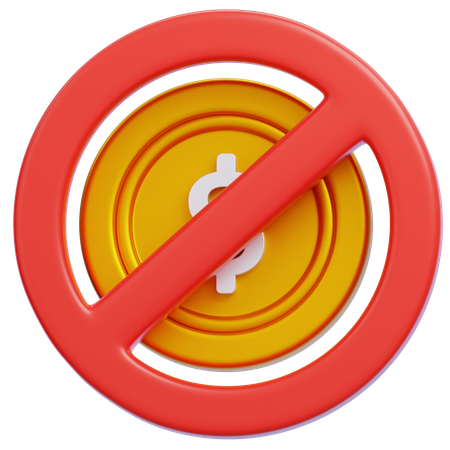 No Dollar  3D Icon