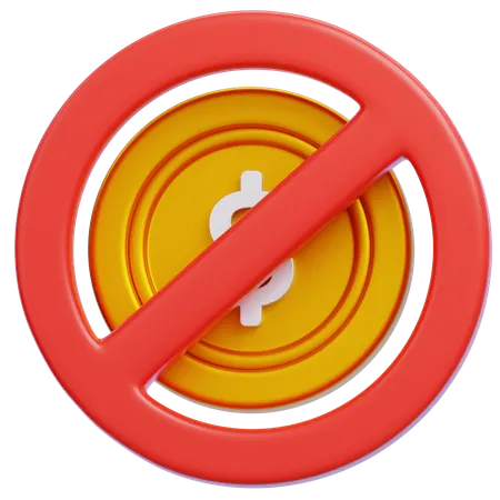 No Dollar  3D Icon