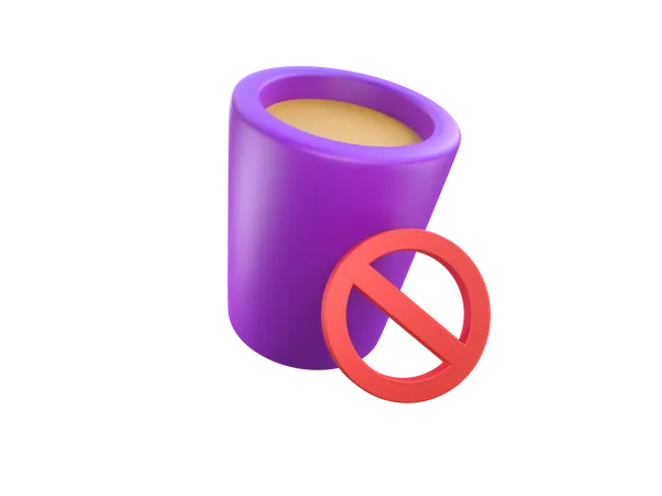 3 D Rendering Islamic Icon No Drink For Fasting 3D Icon