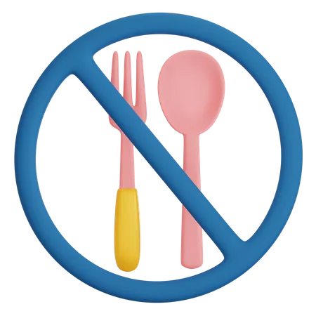 No Eat  3D Illustration