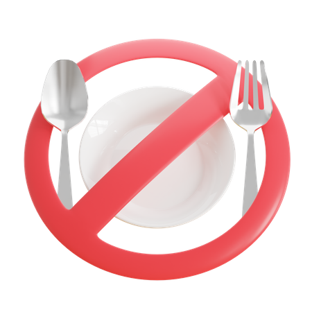 No Eat 3D Illustration