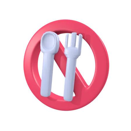 No Eat  3D Illustration