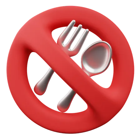 3 D Illustration Of Ramadan Fasting No Food Sign 3D Icon