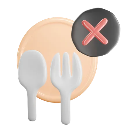Forbidden To Eat 3D Icon