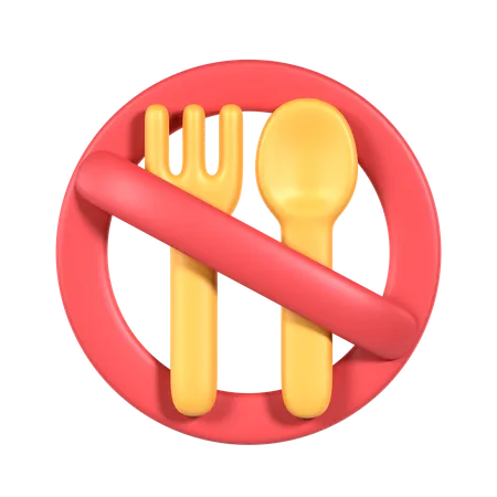 3 D No Eating Ramadan Kareem Icon 3D Icon