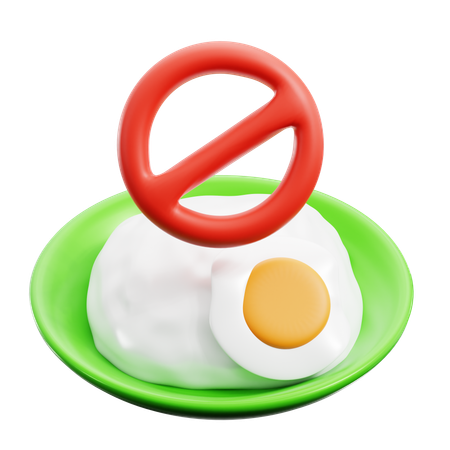 No Eating Sign  3D Icon