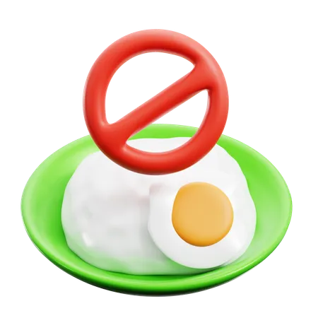 No Eating Sign  3D Icon